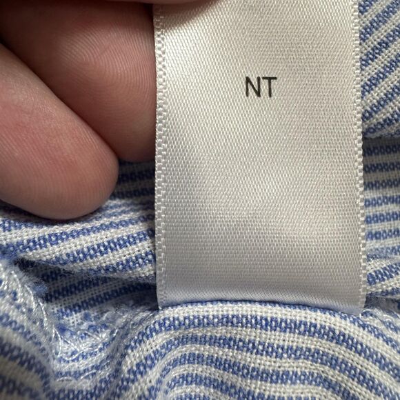 Alex & Jordan Shorts Womens Small Blue White Seersucker Rope Belt Linen Blend - Picture 7 of 10